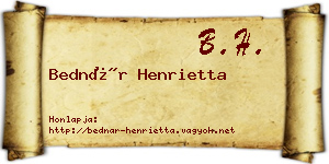 Bednár Henrietta névjegykártya