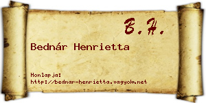 Bednár Henrietta névjegykártya