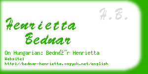 henrietta bednar business card